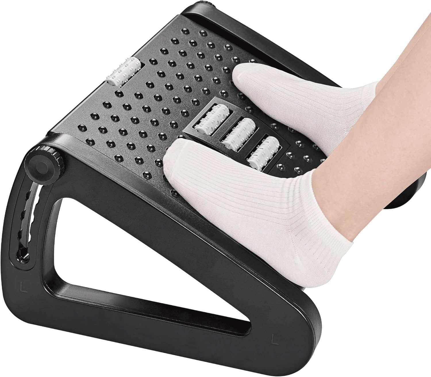 Poggiapiedi sotto La Scrivania, Poggiapiedi Ergonomico Massaggiante con 6 Regolazioni di Altezza E Inclinazione E Pannello Antiscivolo, Adatto per L'uso in Casa E in Ufficio(2PCS)