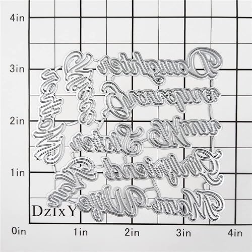 Vista 30 de DzIxY Happy Birthday Abrazos Palabras Troqueles de corte de metal para hacer tarjetas, kit de papel de relieve, troquelados, plantillas de máquina 14