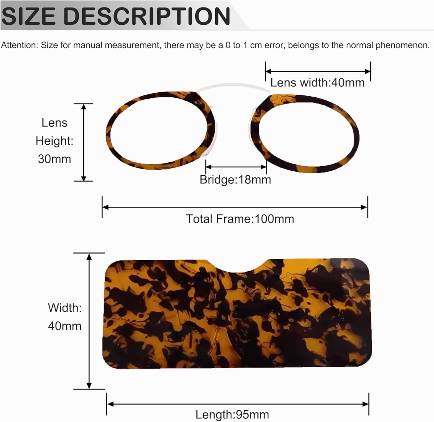 Mini Armless Reading Glasses for Men Women Slim Thin Clip on Nose Readers with Small Portable Case - Image 4