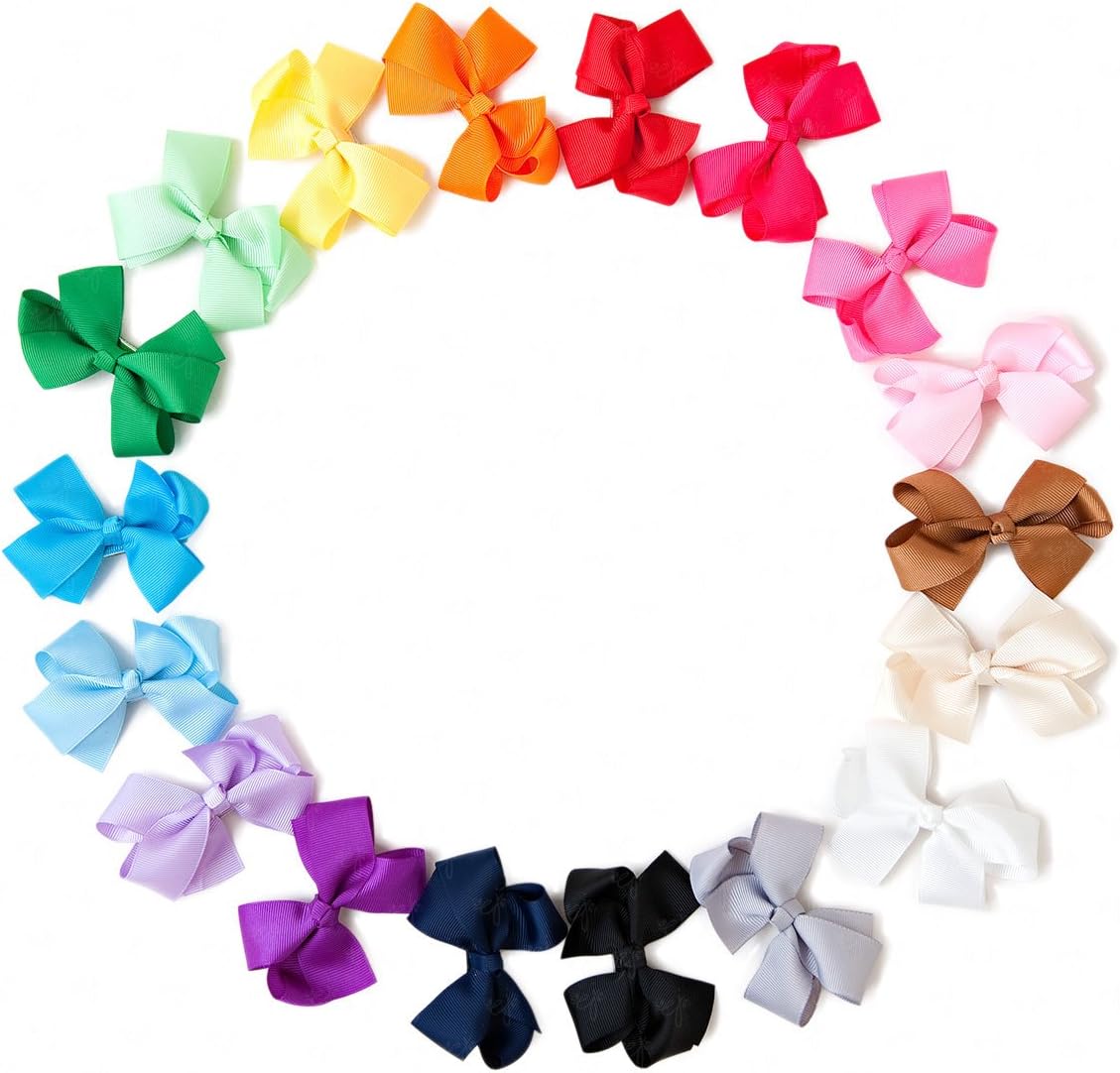 Ema Jane - Grosgrain Baby Hair Bow Clips (Headbands Not Included) (18 Pack)