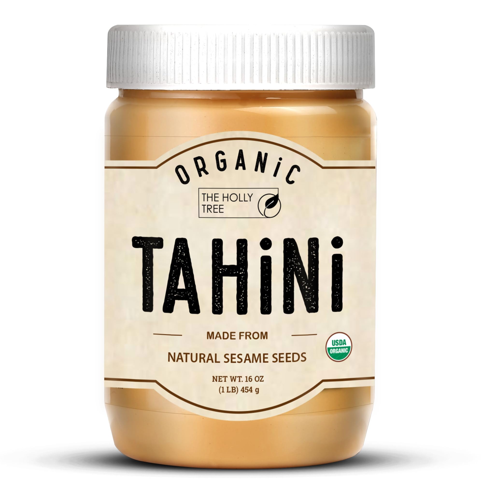 Organic Tahini 454g - Perfect Tahini for Hummus and Middle Eastern Recipes - Natural Sesame Seeds - 100% Pure and Natural - The Holly Tree