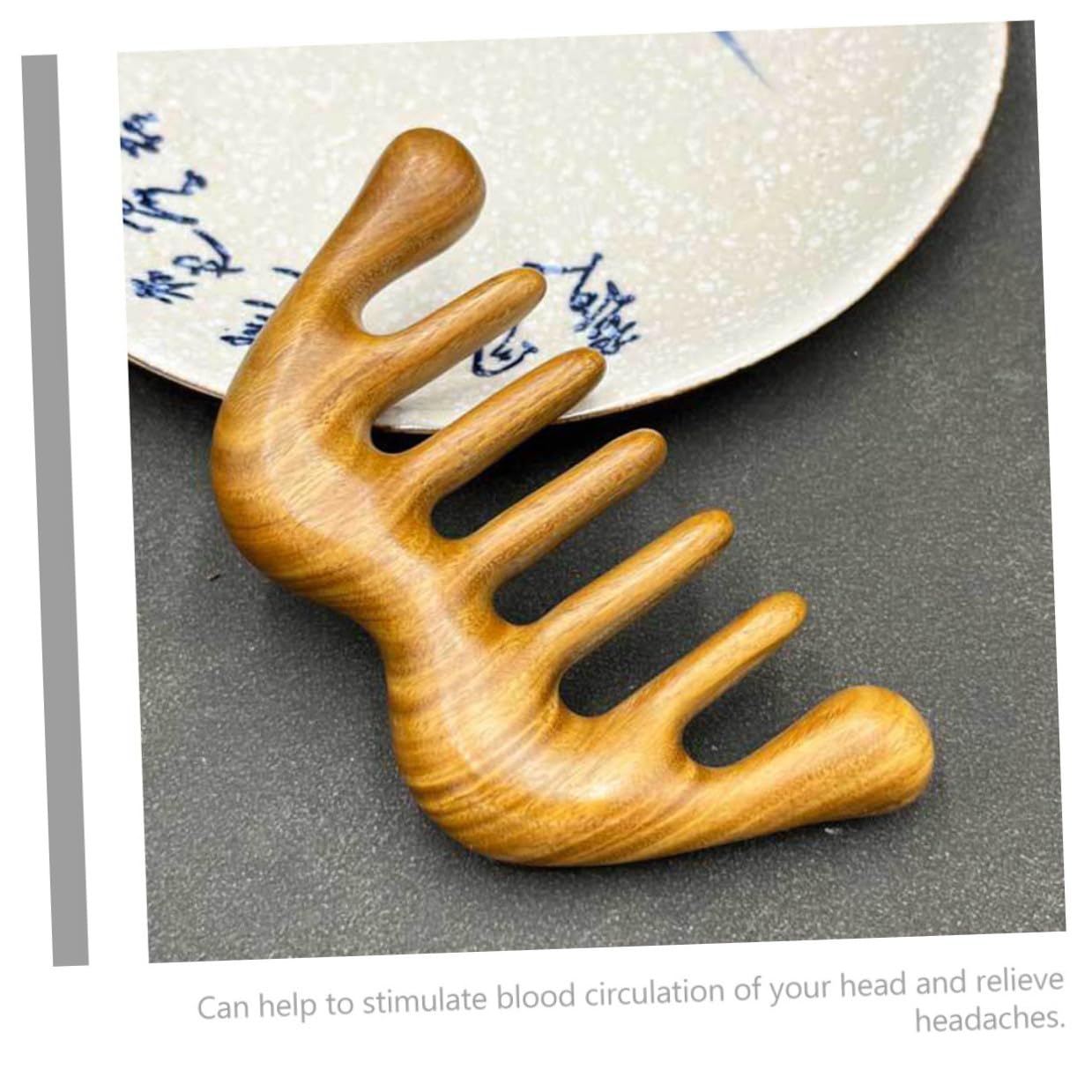Yardenfun Peine de Masaje de Cabeza de Madera de Sándalo Ligero y Fácil de Usar, Herramienta Antiestática Cuidado del Cuero Cabelludo y Relajación Diaria