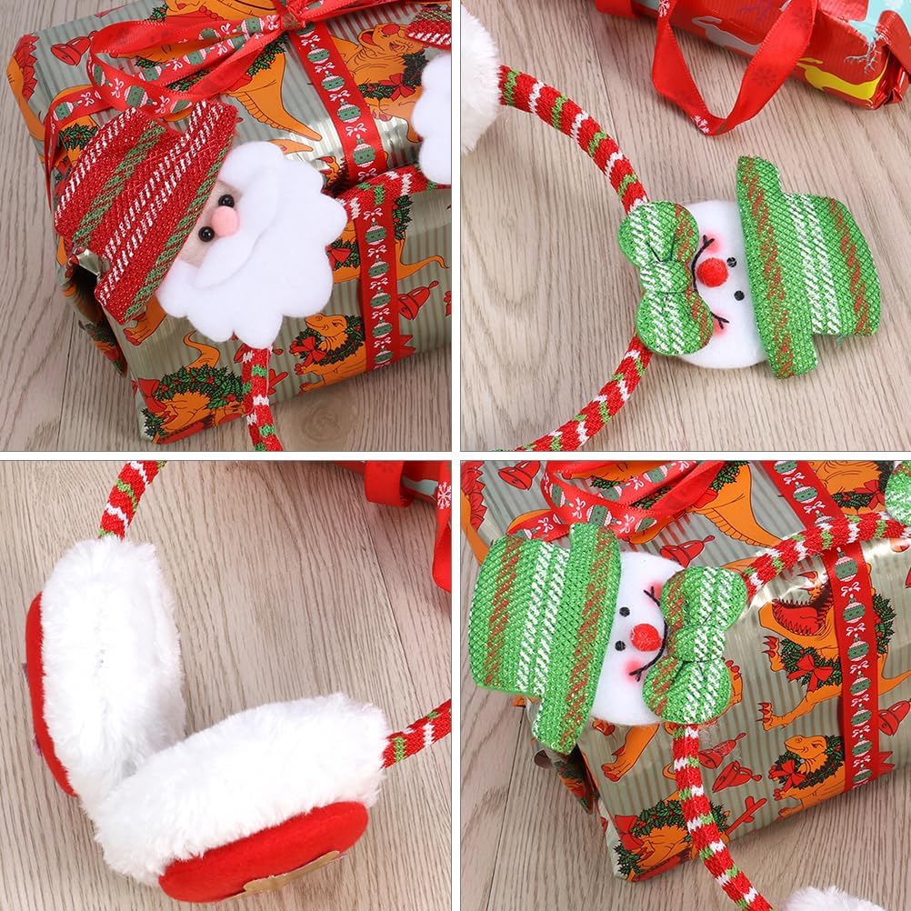 NUOBESTY 3pcs Cartoon Christmas Headband Warm Ear Covers Headdress Cute Holiday Ear Muffs Kids