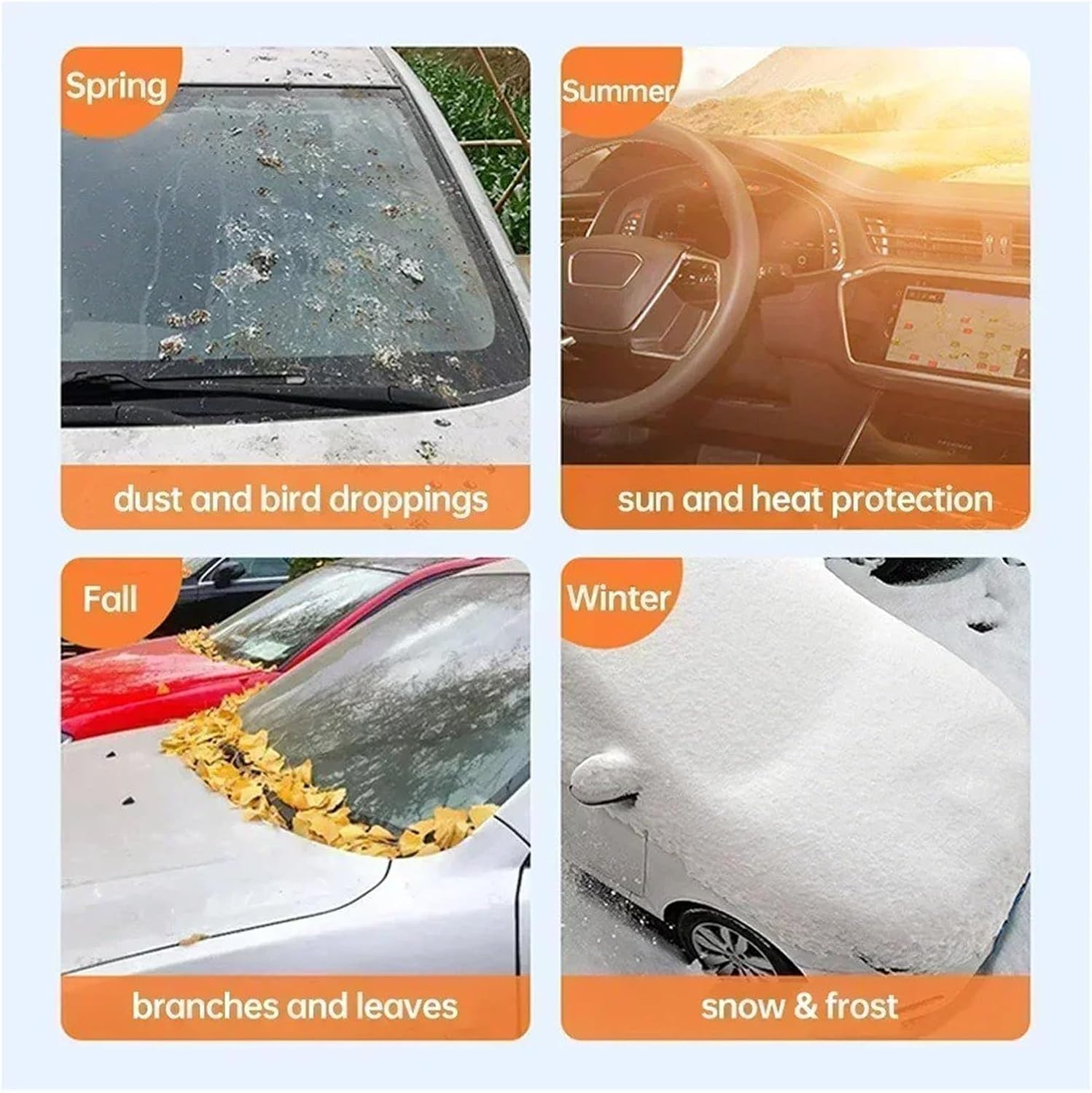 Snow Protection for Cars for Benz W204 W205 W212 W213 W176 W177 EQE EQS Car Anti-Snow Windshield Cover Cotton Sunshade Anti Ice Frost(148 * 126cm)