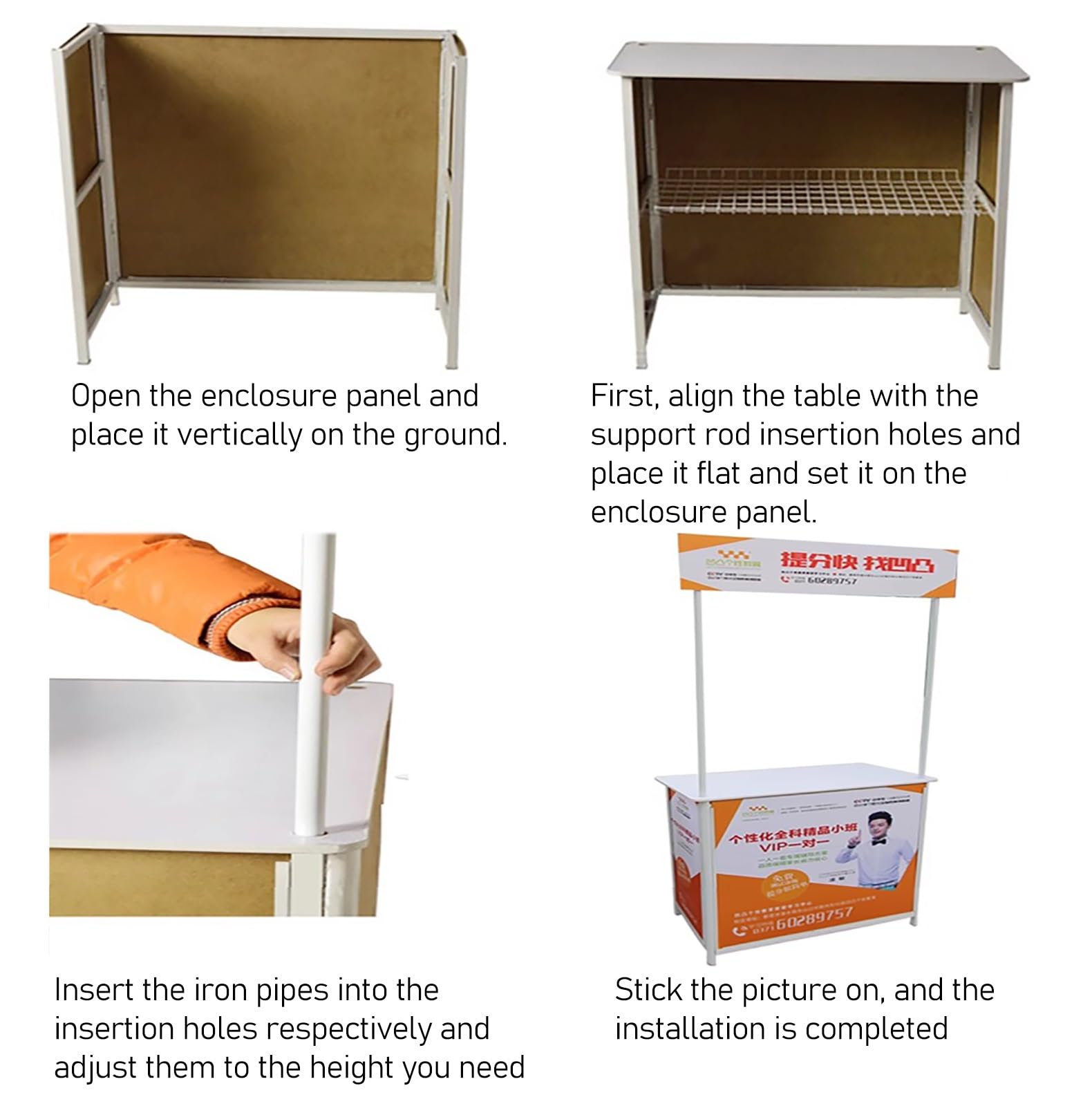 Carrello portatile con ruote Carrelli distributivi con ruote, carretto per cibo da strada/hot dog/limonata, chiosco pieghevole per organizzatori di feste, mercati agricoli, organizzazione di eventi