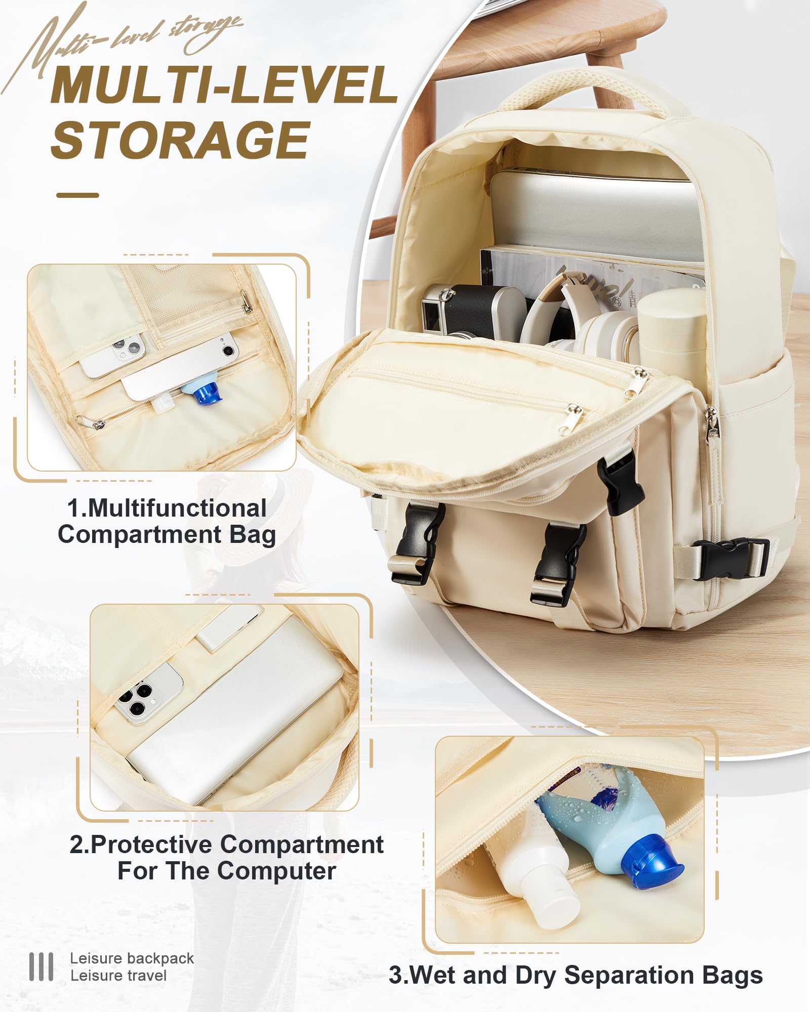 BJLFS Borse da Cabina per Ryanair 40x20x25 Bagaglio a Mano Zaino Borsa Zaino da Viaggio, Zaino da trekking,Zaino Easyjet 45x36x20,Zaino Casual per laptop da 14 pollici per scuola