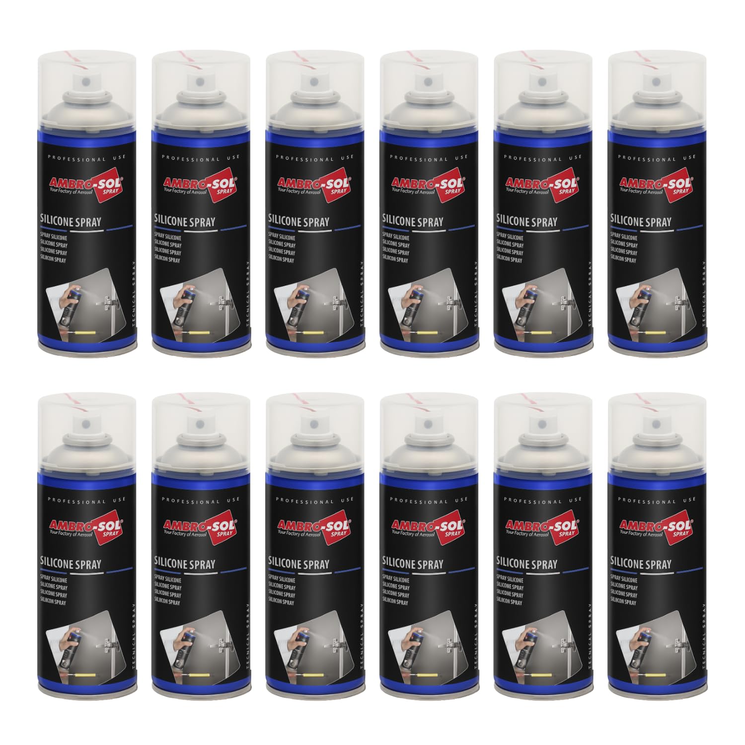 12 bombolette da 400ml Lubrificante al silicone spray anti frizione olio serrature anticorrosione plastiche, alta qualità, adatto a plastica, gomma, metallo, ecc