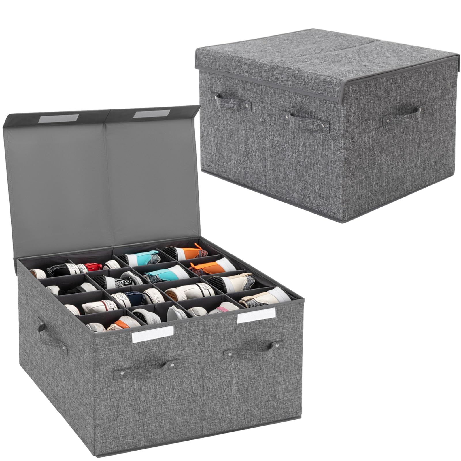 Amazon.com: 2 Pack Shoe Storage Box Fits 32 Pairs, Large