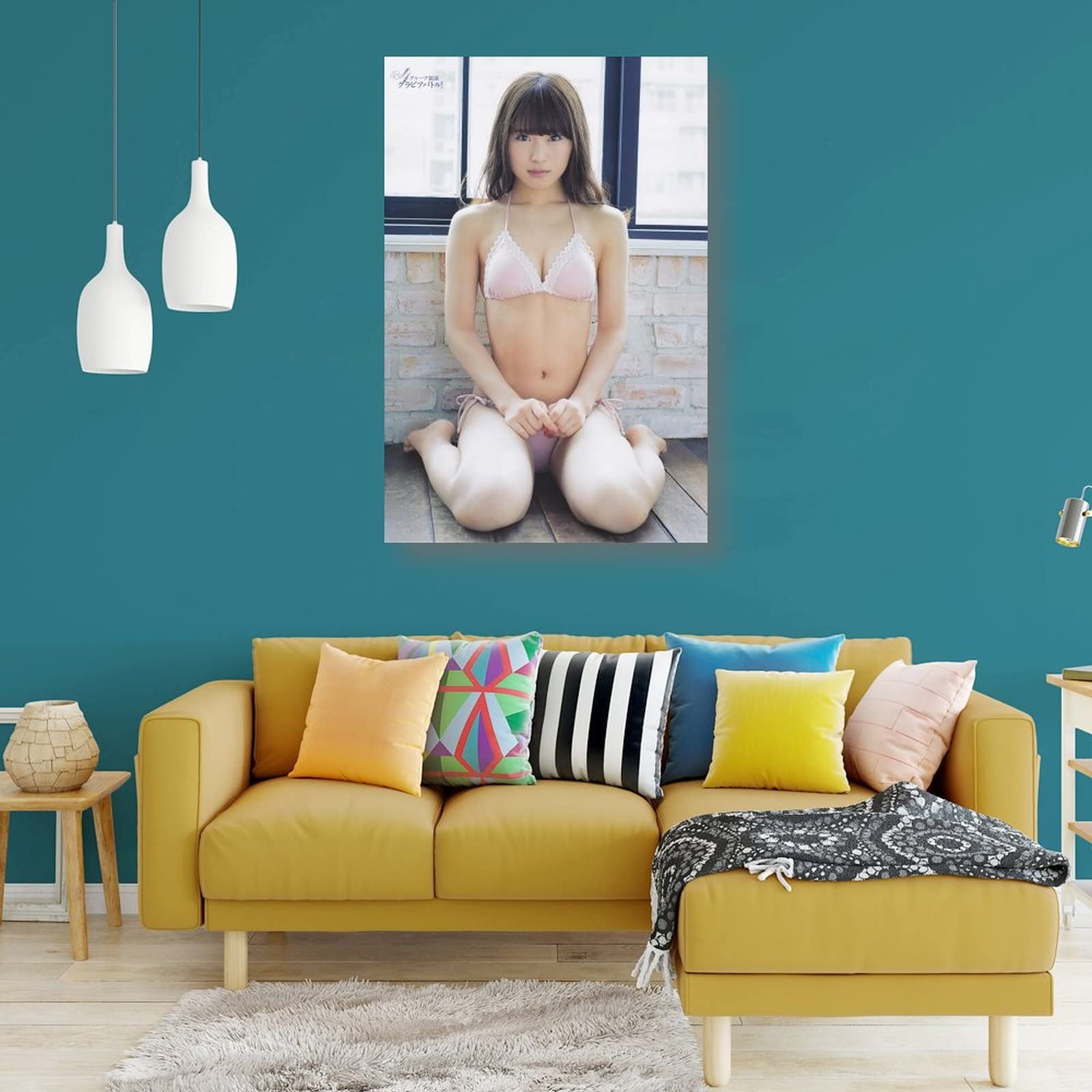 Amazon.co.jp: NMB48渋谷凪咲ポスター下着ビキニ キャンバス 芸術