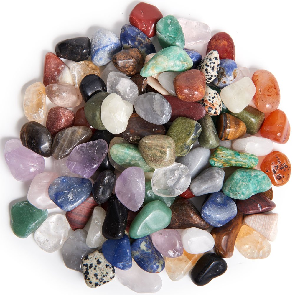 2 lbs Tumbled Natural Brazilian Stone Mix - Small - 0.75" to 1" Average Size - Perfect for Arts, Crafts, Gifts, Party Favors, Wire Wrapping and More! - Image 2