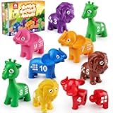 Number Matching Toy Set, 10pcs Double-Sided Animal Number Counting Game, Preschool Montessori Fine Motor Skill Mathematics Educational Toys for 3 4 5 Year