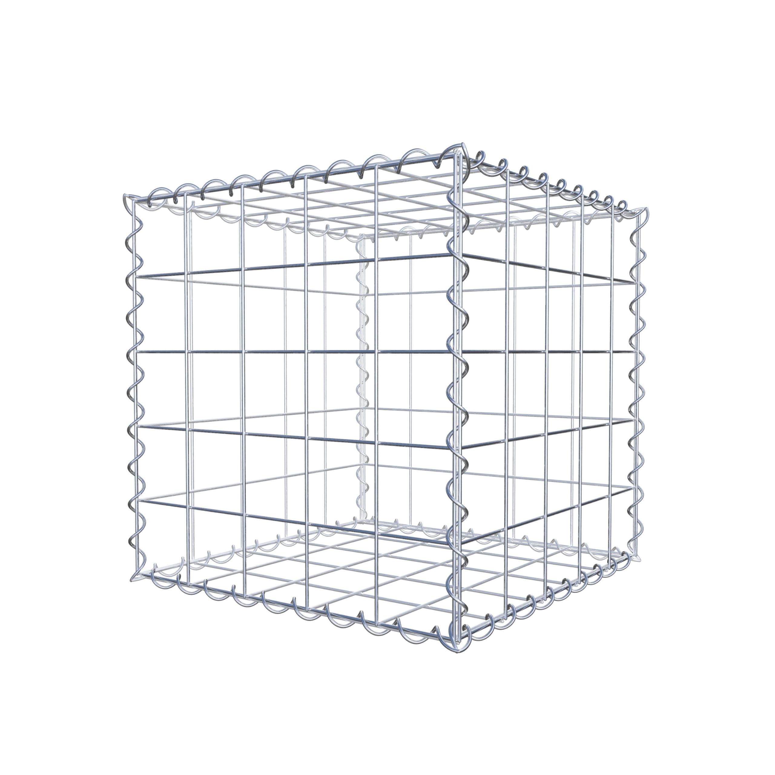 GABIONA Stone basket gabion square, mesh size 10 x 10 cm, depth 50 cm, spiral closure, galvanised (50 x 50 x 50 cm)