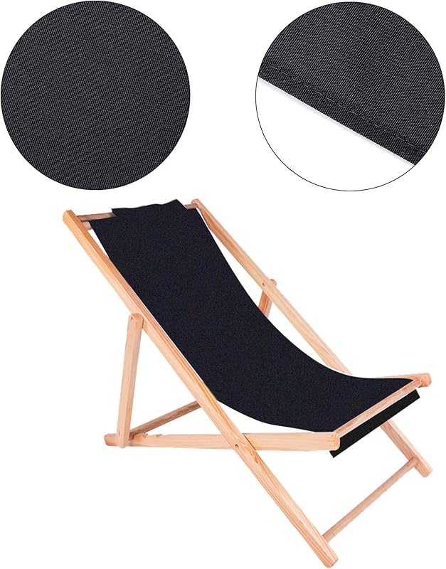 PandaHall Strand Fotel Pótváz 44x17 Fekete Oxford Vászon Napozóágy Kiegészítés