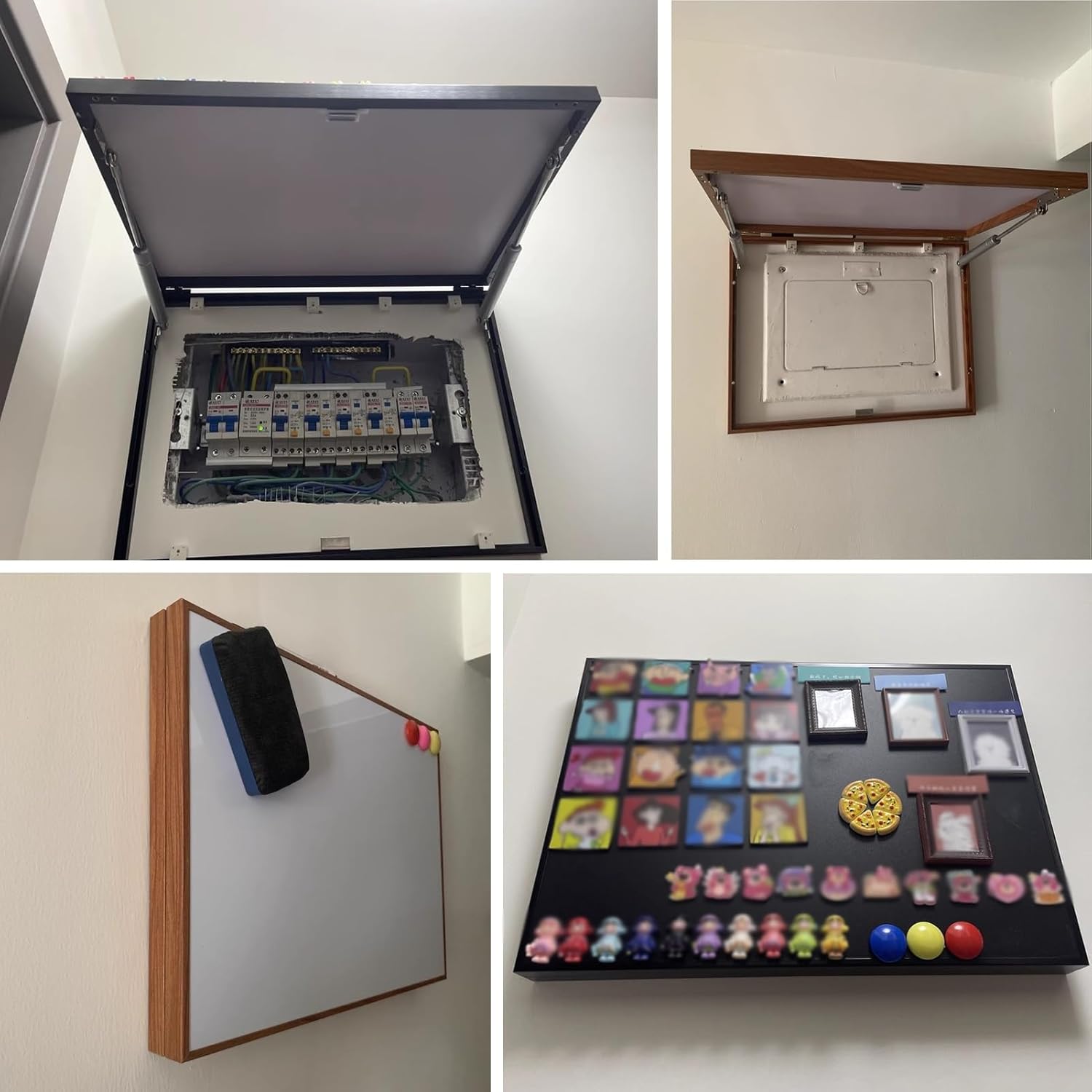 Magnetic Decorative Fuse Box Cover - DIY Writable Chalkboard for Electrical Panel - Indoor Flip-Up Circuit Breaker Cabinet - Wall Art (White 40 x 30 cm / 15.75" x 11.75")