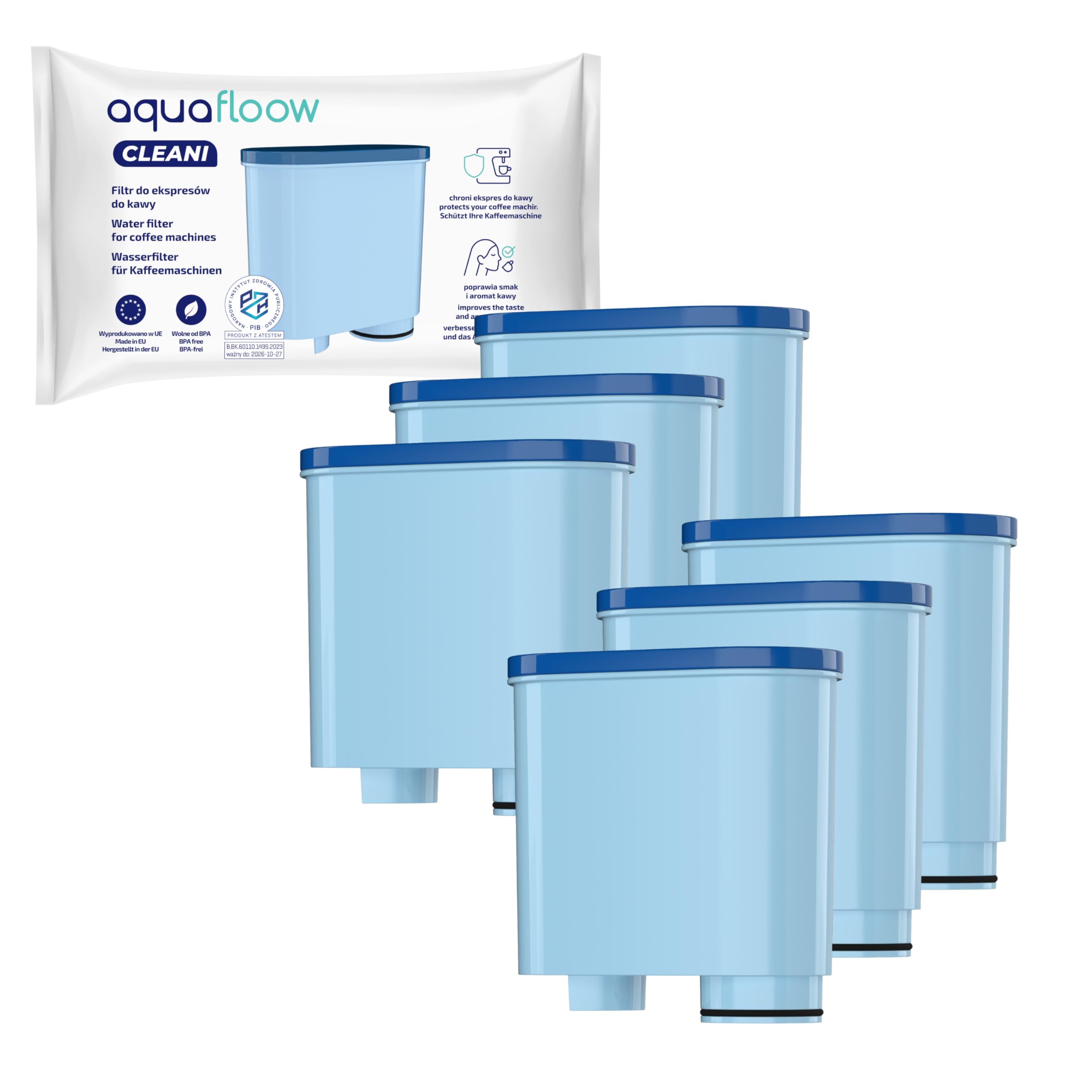 Aquaflow Wasserfilter Kaffeevollautomat – kompatibel mit Philips AquaClean CA6903/10 & CA6903/22, Saeco LatteGo 1200-5400, Series 2200/3200/5000, PicoBaristo – Kalkfilterpatronen
