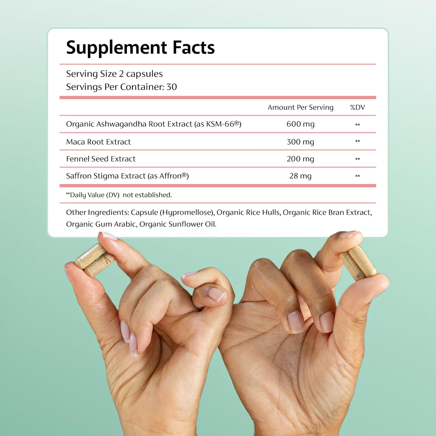 Chaly Menopause Supplements for Women with Ashwagandha KSM 66 and Saffron | Hot Flash, Bloating, Libido, Vaginal Dryness, Stress, and Mood Support Supplement | Menopause Relief Supplements | 60 Count - Image 7