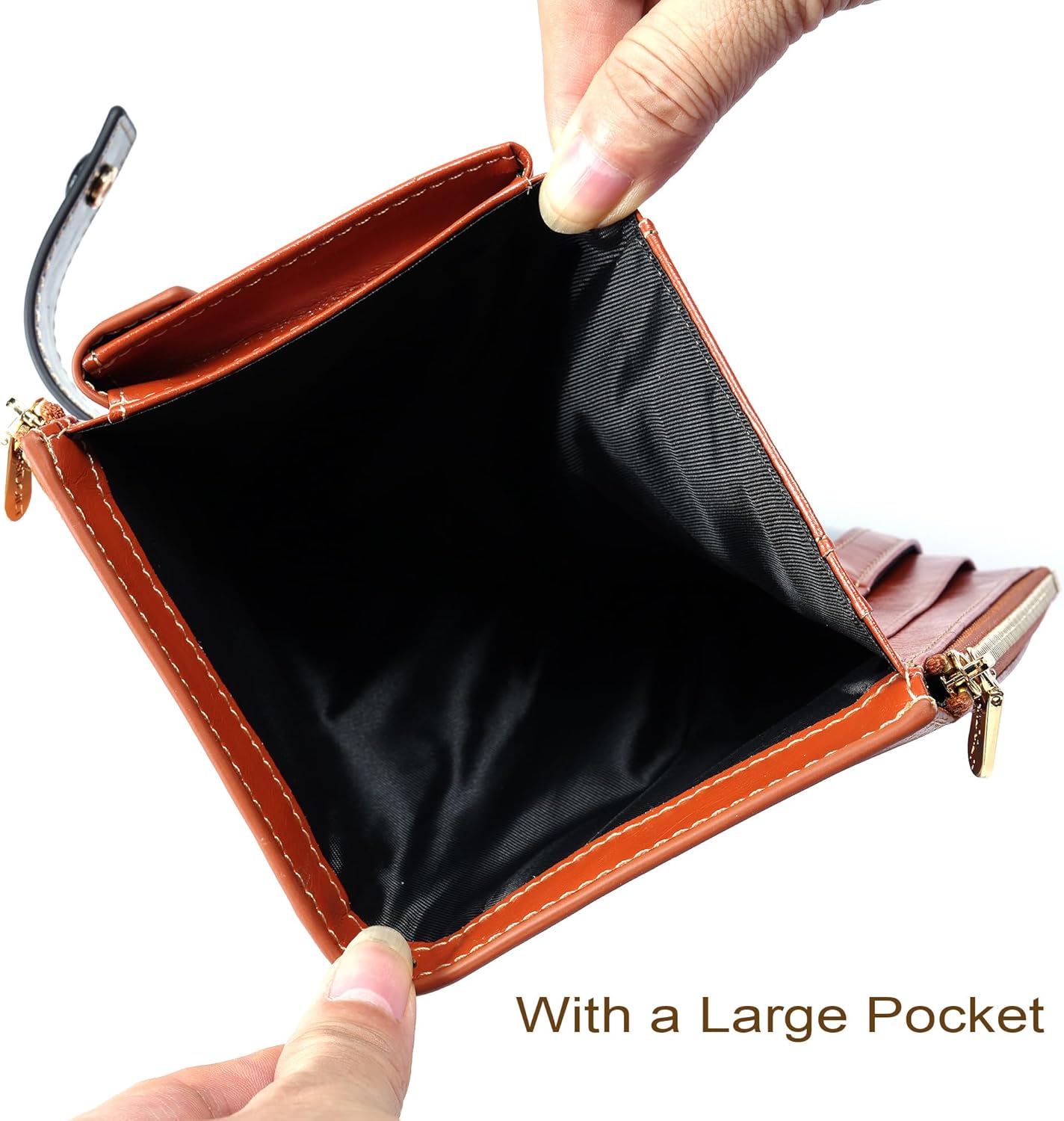 ANDOILT Wallet Women RFID Blocking Genuine Leather Bifold Multi Card Organizer Wristlet Purse Cell Phone Handbag - Image 5