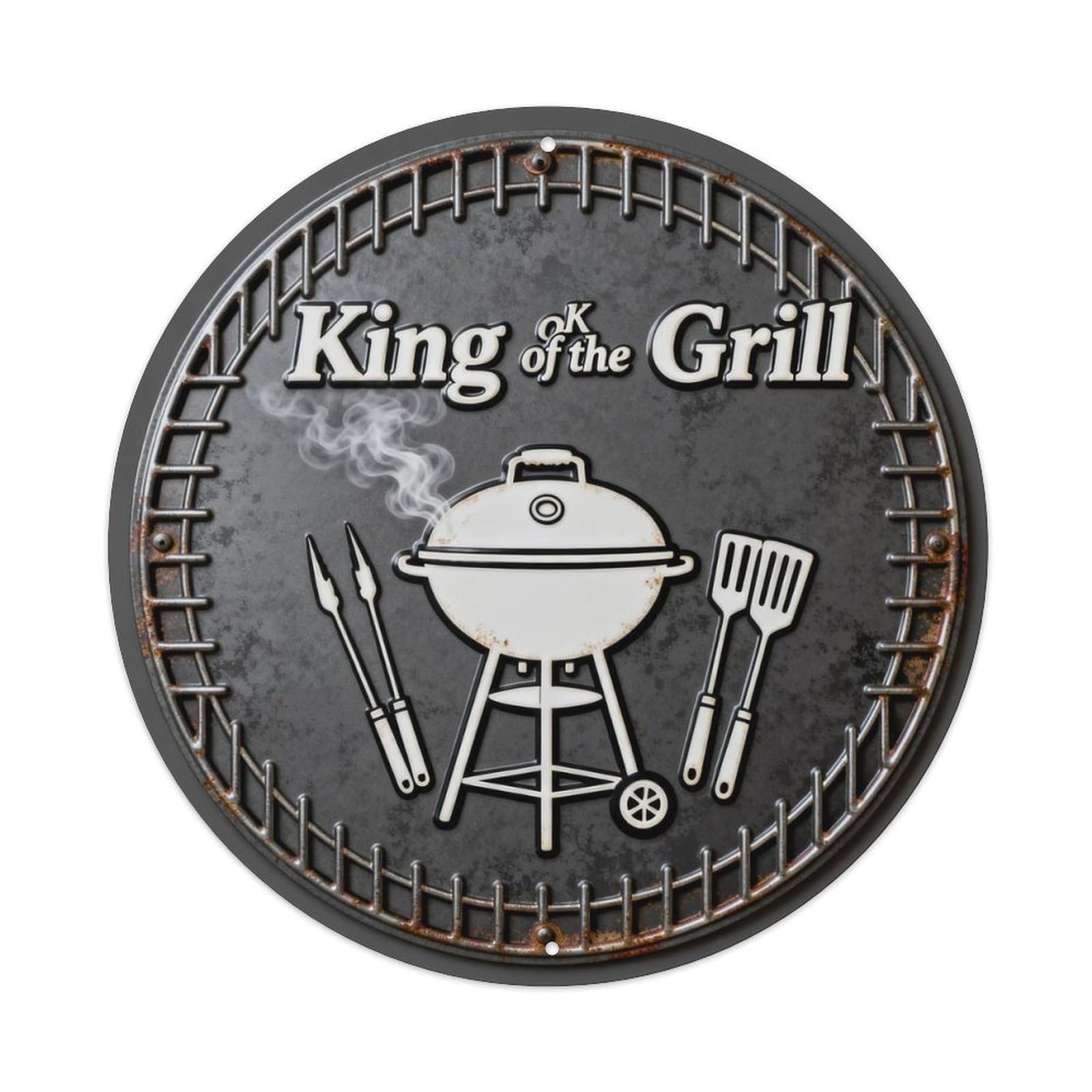 King of The Grill Metal Tin Sign Plaque