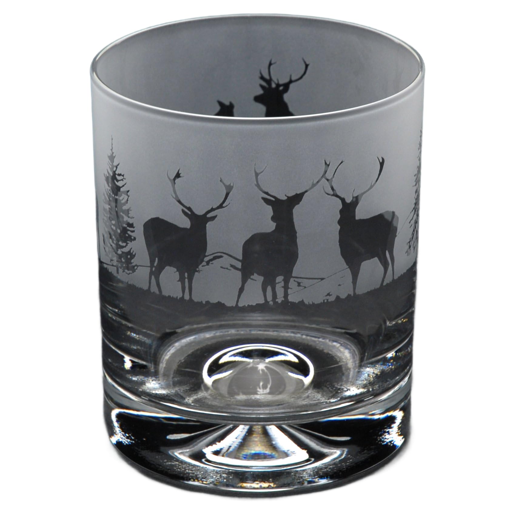 GLYPTIC Glass Art Stag Hand Etched/Engraved Whiskey Tumbler Glass โ image 1