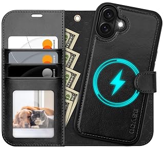 OCASE for iPhone 17 Detachable Wallet Case with Card Holder, 2 in 1 PU Leather Flip Folio with RFID Blocking Stand Wrist Strap Shockproof Phone Cover 6.3 Inch 2025, Black - Amazon product rated Grade A