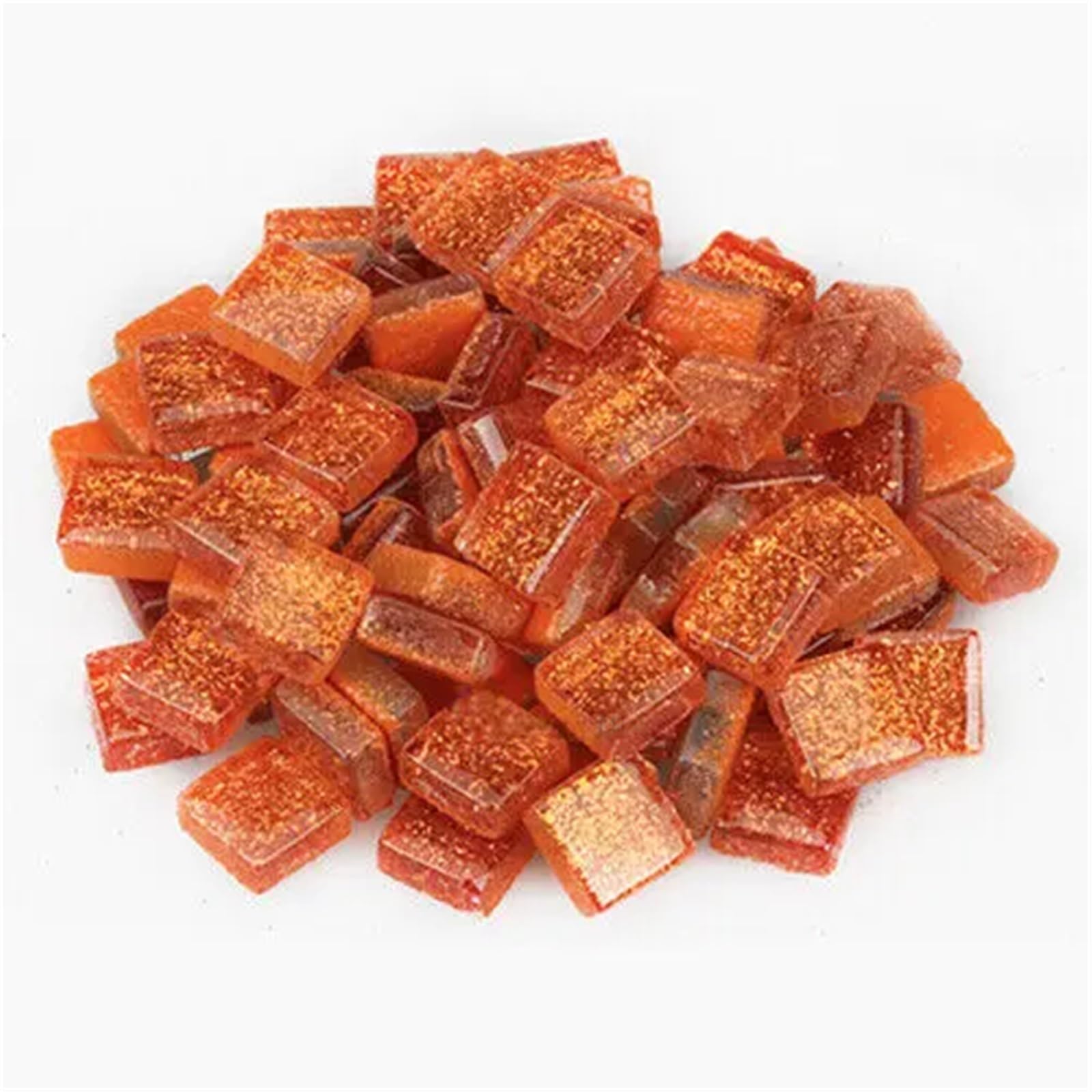 Vaeltor Color2 300G Glass Mosaic Tiles For Craft, 10Mm Square Glitter Art Pieces For Diy Projects