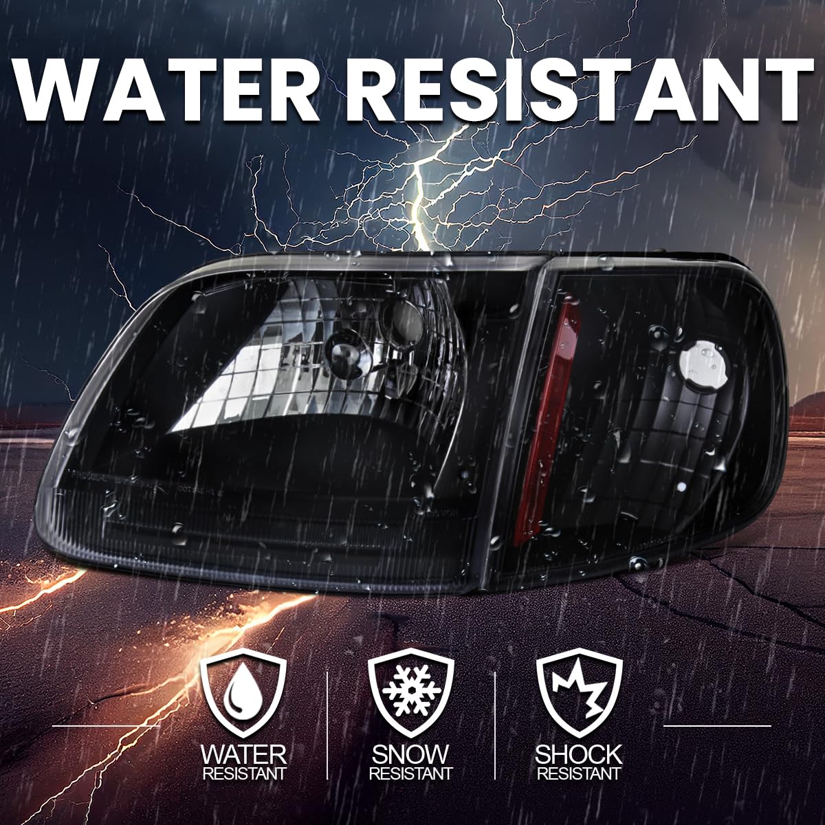 Amazon.com: Spec-D Tuning Black Headlights + Corner Lights 
