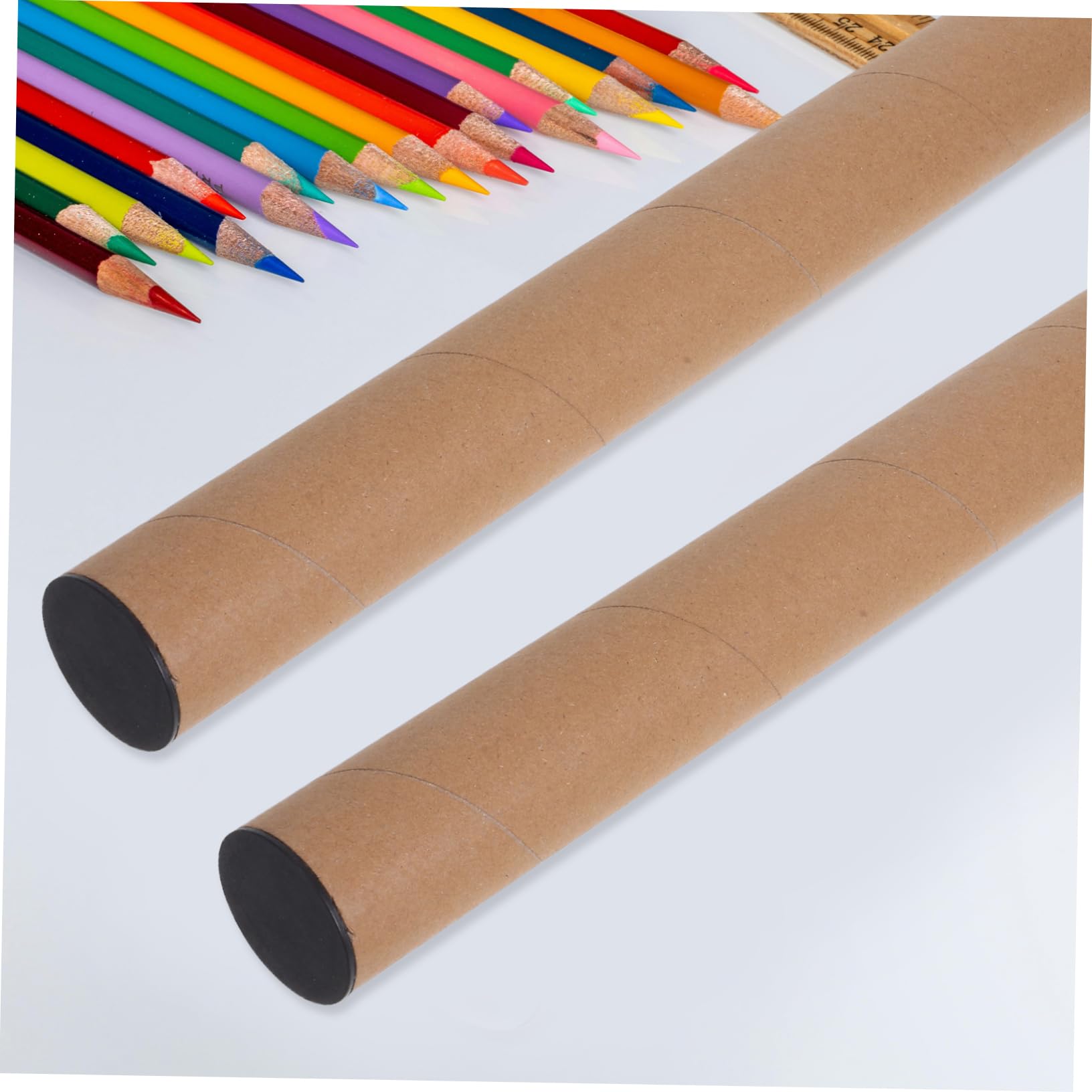 Tubes D’expédition avec Bouchons 10 Pcs 40x4 Cm en Papier et Plastique