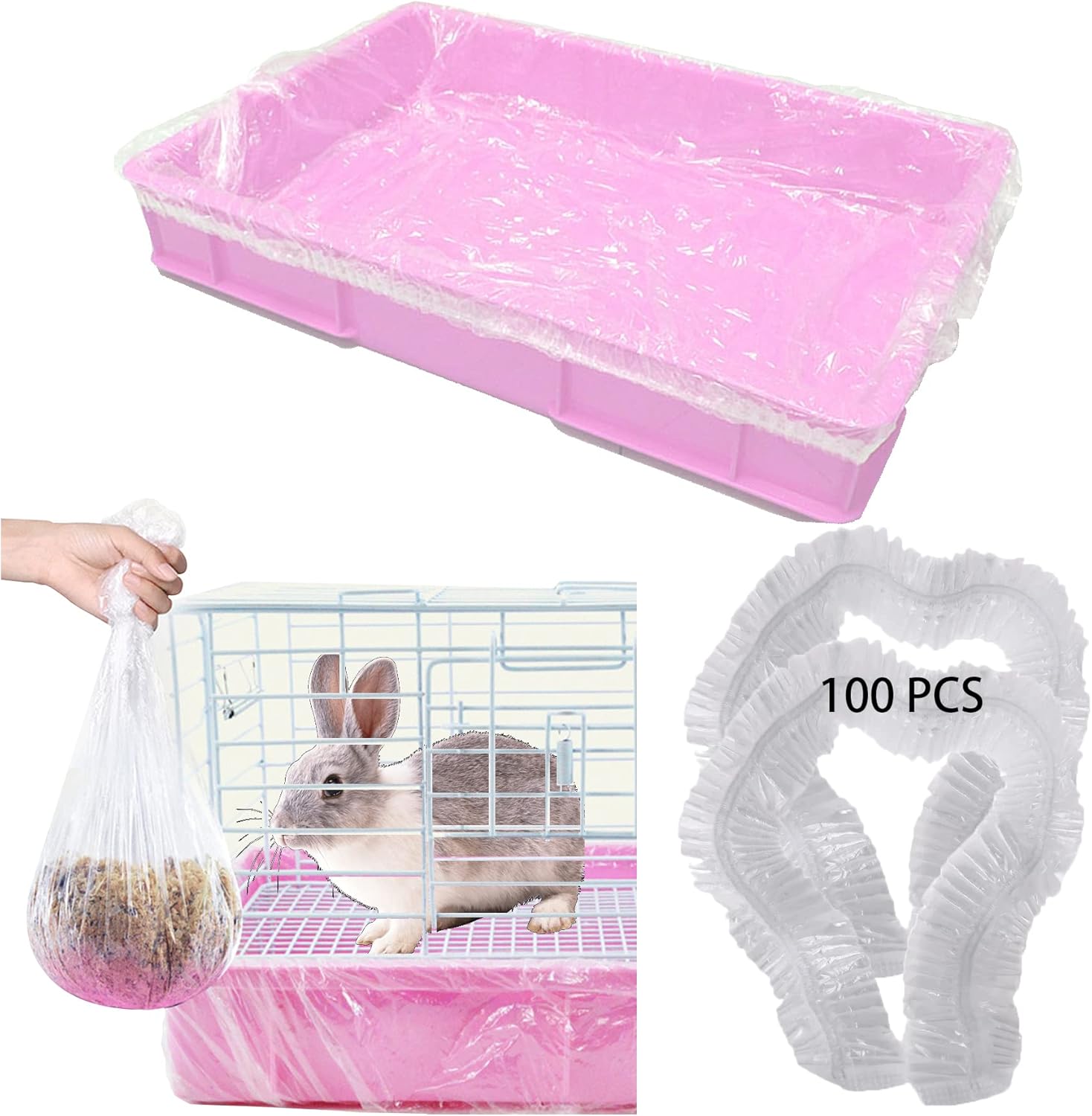 PFTIJVN 100 Pcs Disposable Rabbit Cage Liners,Guinea Pig