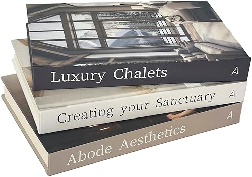 Array & Arrow Libros decorativos falsos para decoración del hogar, juego de 3 libros de tapa dura para almacenamiento, decoración moderna, elegante