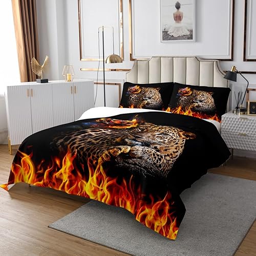 Miniatura 2 de Colcha para niños y niñas, tamaño individual, diseño de animales de leopardo, decoración de habitación de niños, niñas y adultos, colcha acolchada