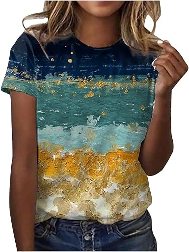 Amazon.com: AODONG Camisas para mujer, tallas grandes, lindas camisetas de  verano para mujer, camisetas con cuello redondo, manga corta, blusa suelta  casual : Ropa, Zapatos y Joyería