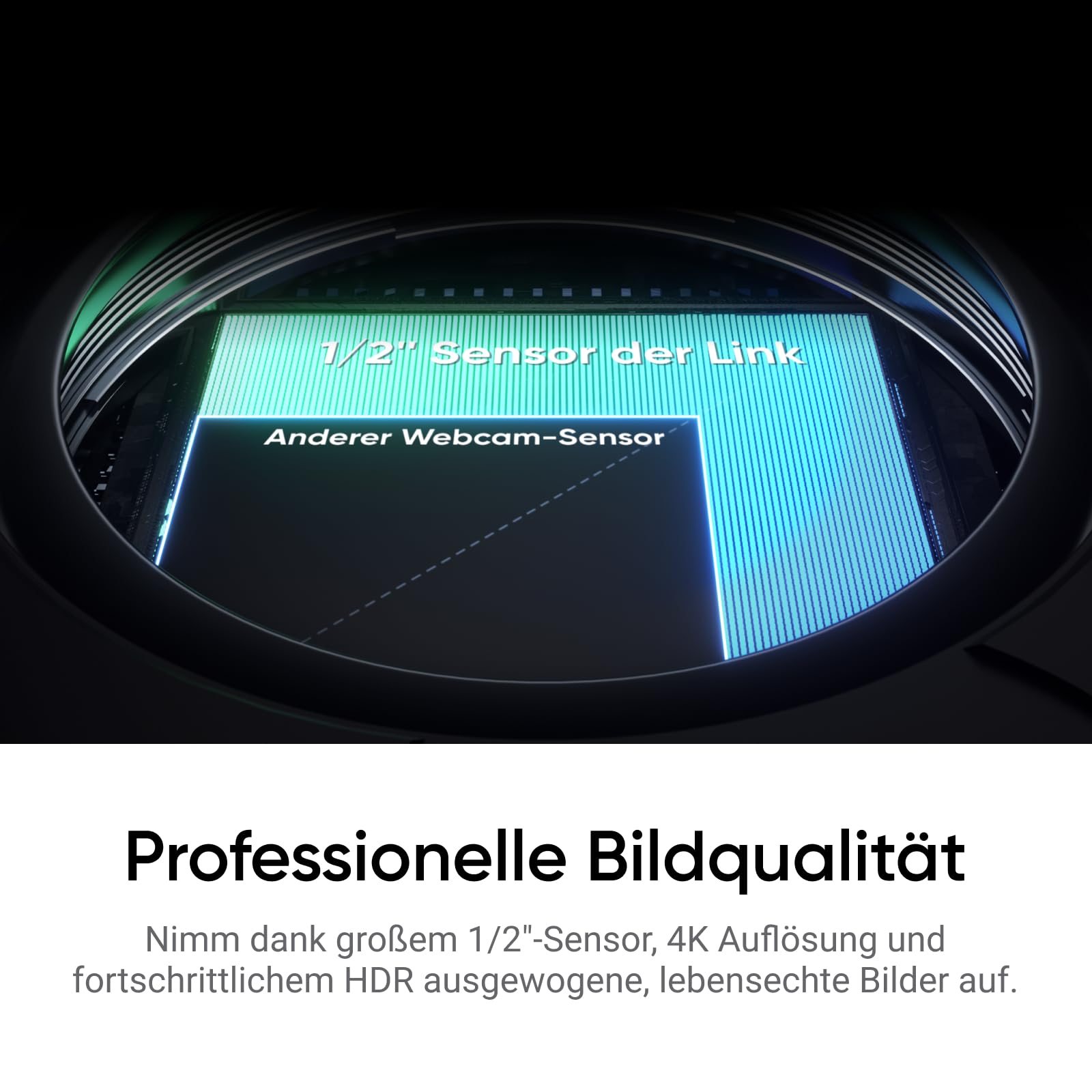 Insta360 Link 2 Standard Bundle 4K Webcam, 1/2" Sensor, KI-Tracking, HDR, Mikrofon mit KI-Geräuschunterdrückung, Gestenkontrolle
