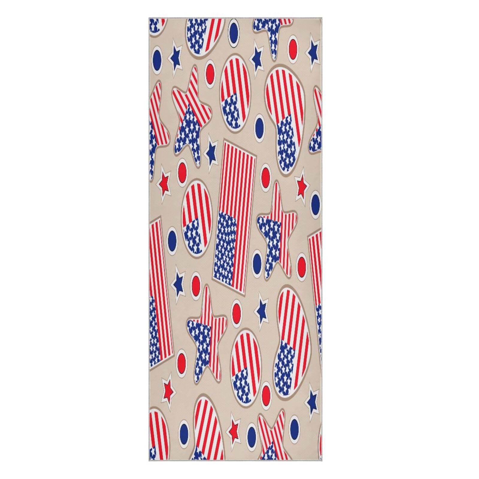 pnyoin Unique American Pattern Yoga Towel,Hot Yoga Mat Towel with Grip Dots Sweat Absorbent Non-Slip for Hot Yoga, 24