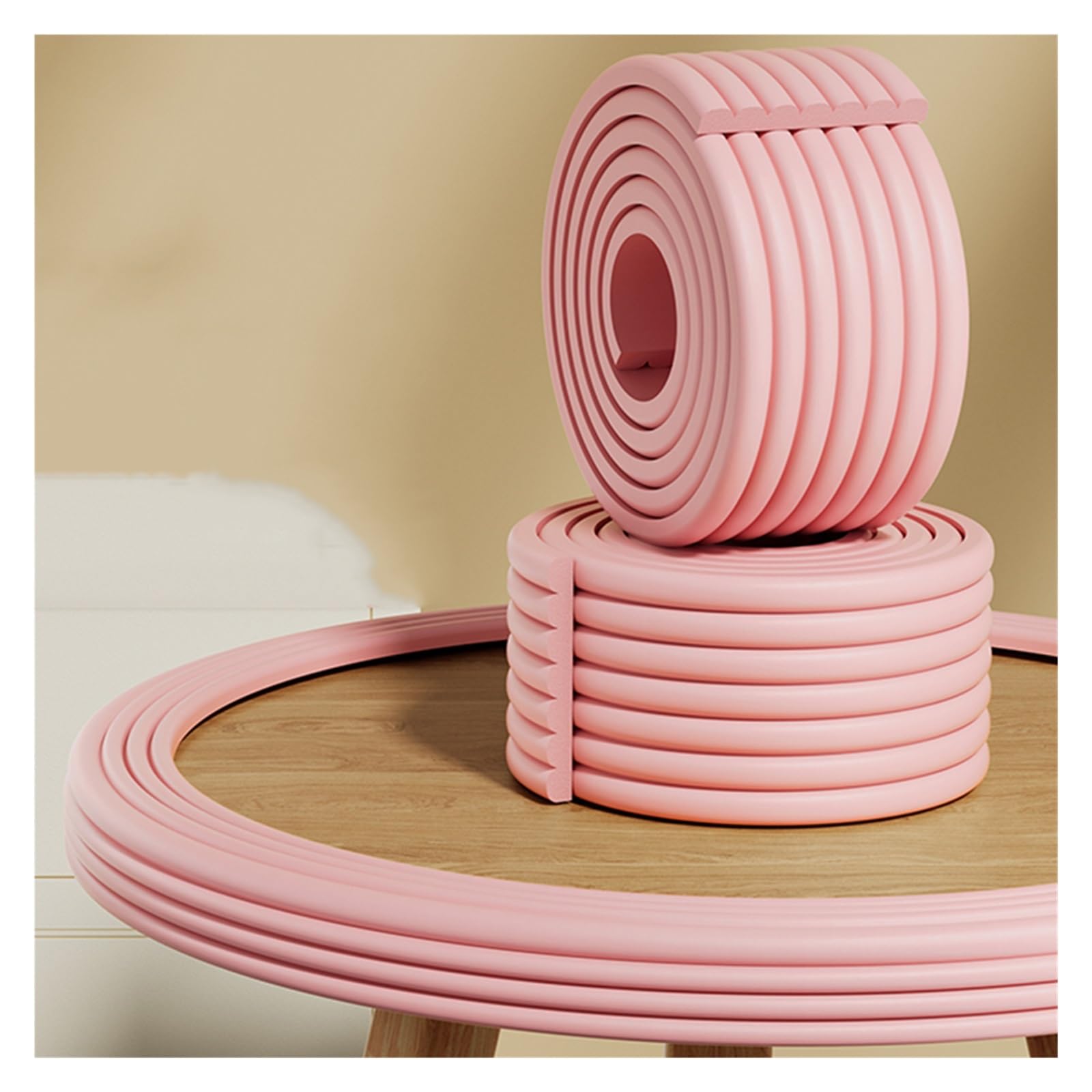 YNBSHGAA Foam edge protectors, Cuttable W-shaped Edge Protectors, Self-Adhesive Anti-collision Child Safety Bumper Strip For Glass Table Furniture Fireplace,Pink-4m/13.12ft