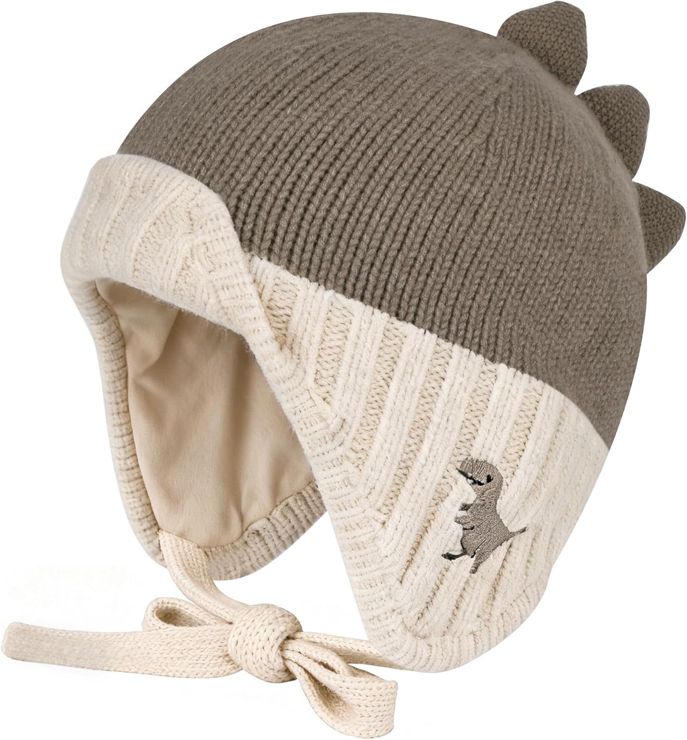 Baby Winter Hat with Earflaps, Cute Dinosaur Toddler Beanie for Boys & Girls, Soft Knit Infant Hat with Chin Strap Baby Winter Hat with Earflaps, Cute Dinosaur Toddler Beanie for Boys & Girls, Soft Knit Infant Hat with Chin Strap
