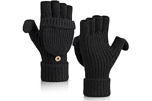 Winter Gloves for Women & Men | Convertible Fingerless Gloves for Cold...