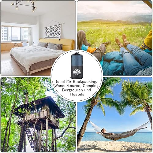 Miniatura 7 de WILLNORN Forro para saco de dormir, sábanas de viaje y saco de dormir para adultos para mochileros, hoteles y hostales, forro ligero para saco de