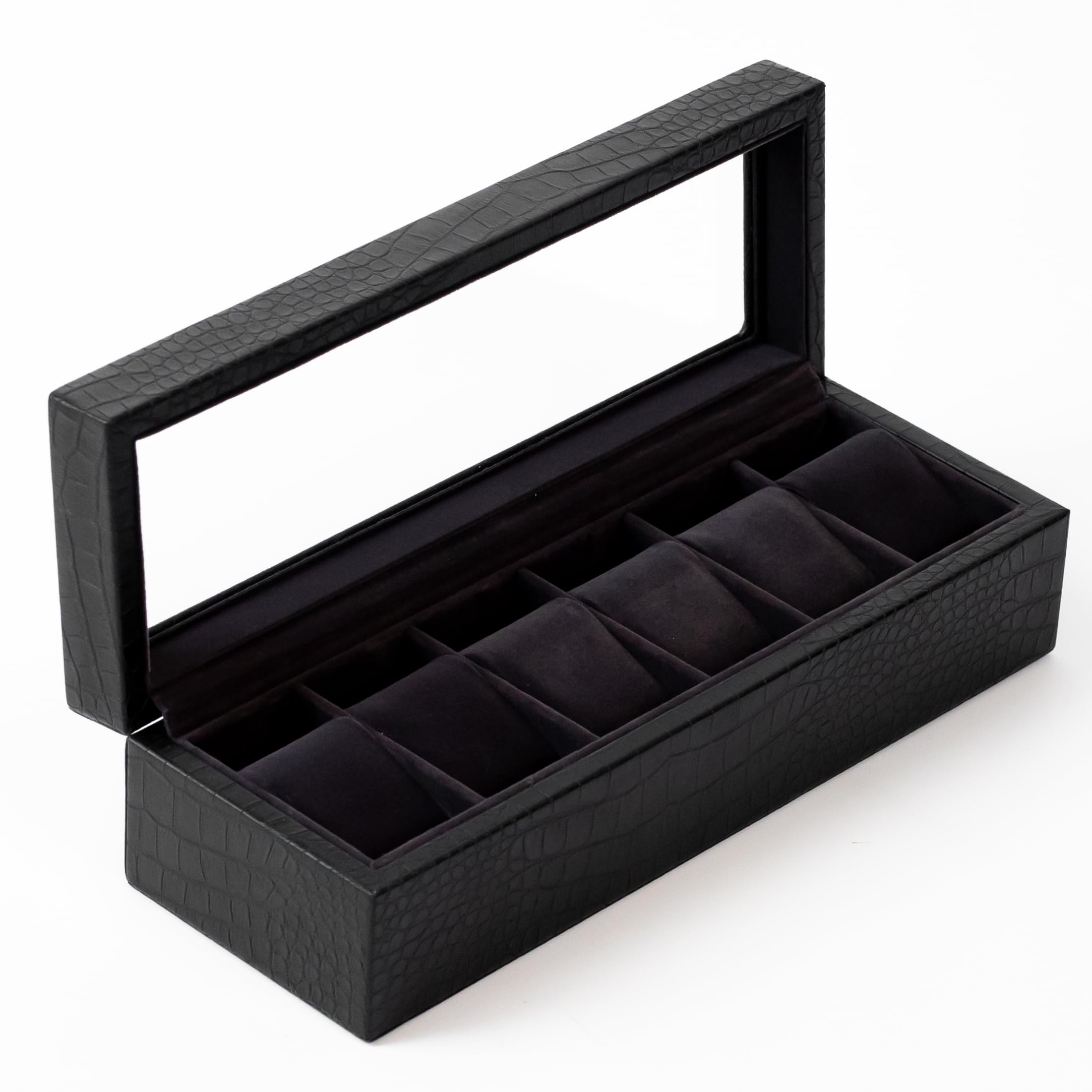 Amazon.com: CASE ELEGANCE Crocodile Texture Faux Leather Watch Box