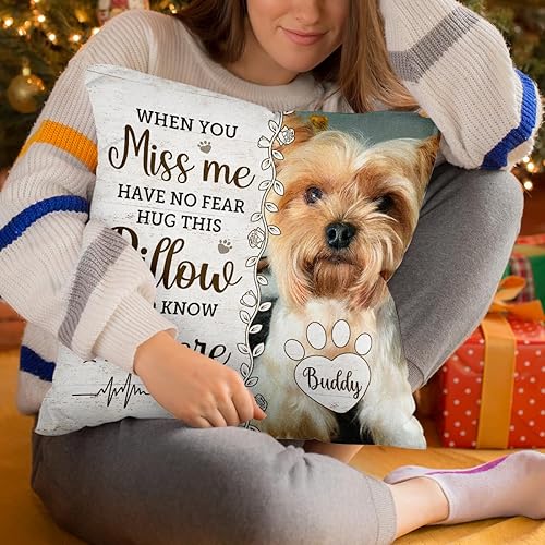 Miniatura 10 de Pawfect House Almohada conmemorativa personalizada para mascotas (inserto incluido), regalo de condolencias por pérdida de perro, regalos