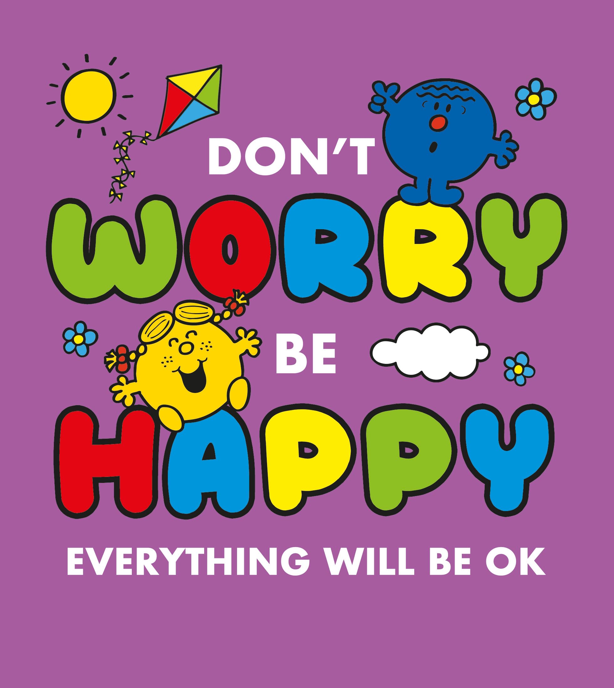 MR MEN AND LITTLE MISS 'DON'T WORRY BE HAPPY' CARD 'EVERYTHING WILL BE OK' THINKING OF YOU CARD
