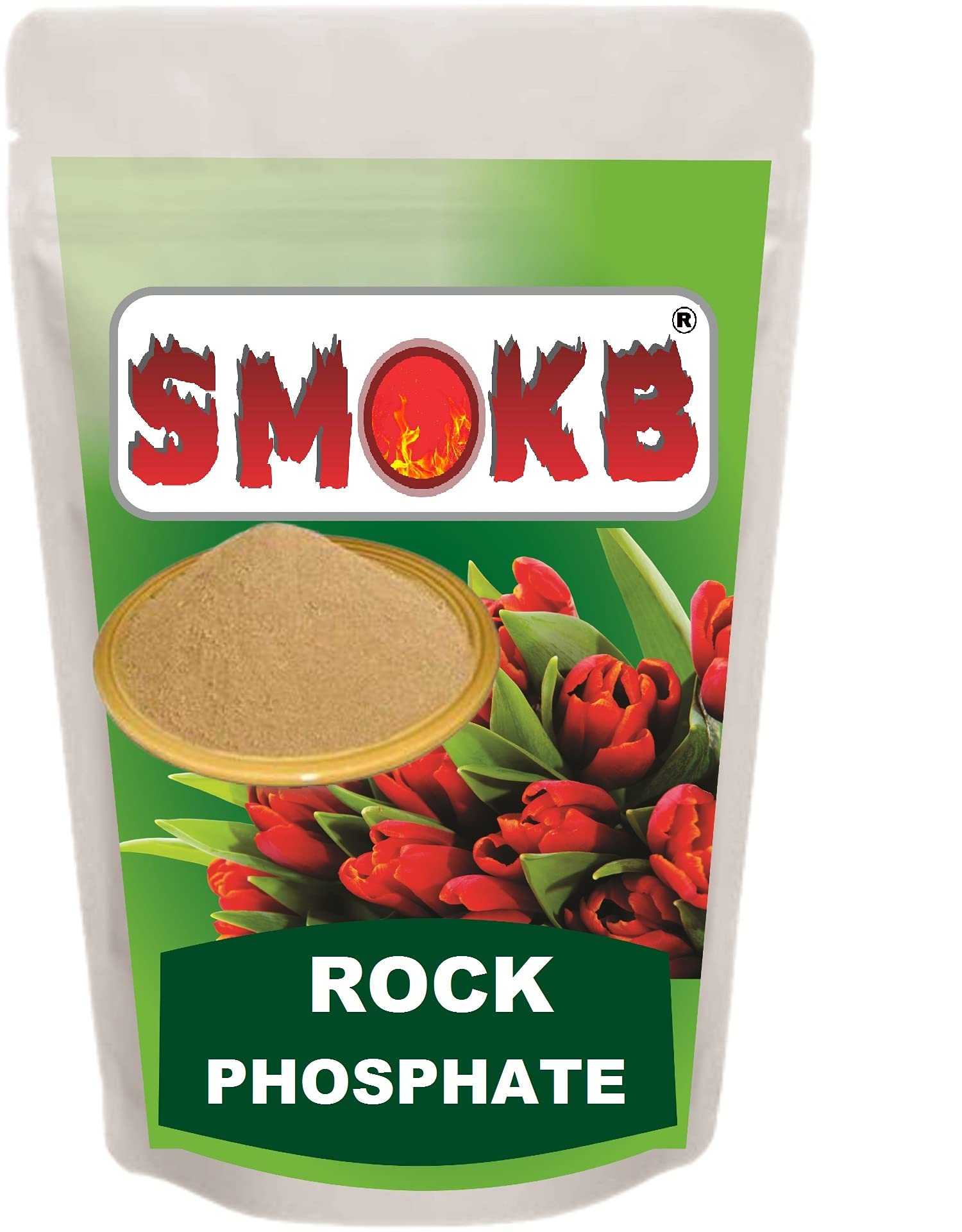SMOKB Organic Rock Phosphate Essential Fertilizer All Purpose Crushed Powder for Fruiting and Flowering Plants 1Kg