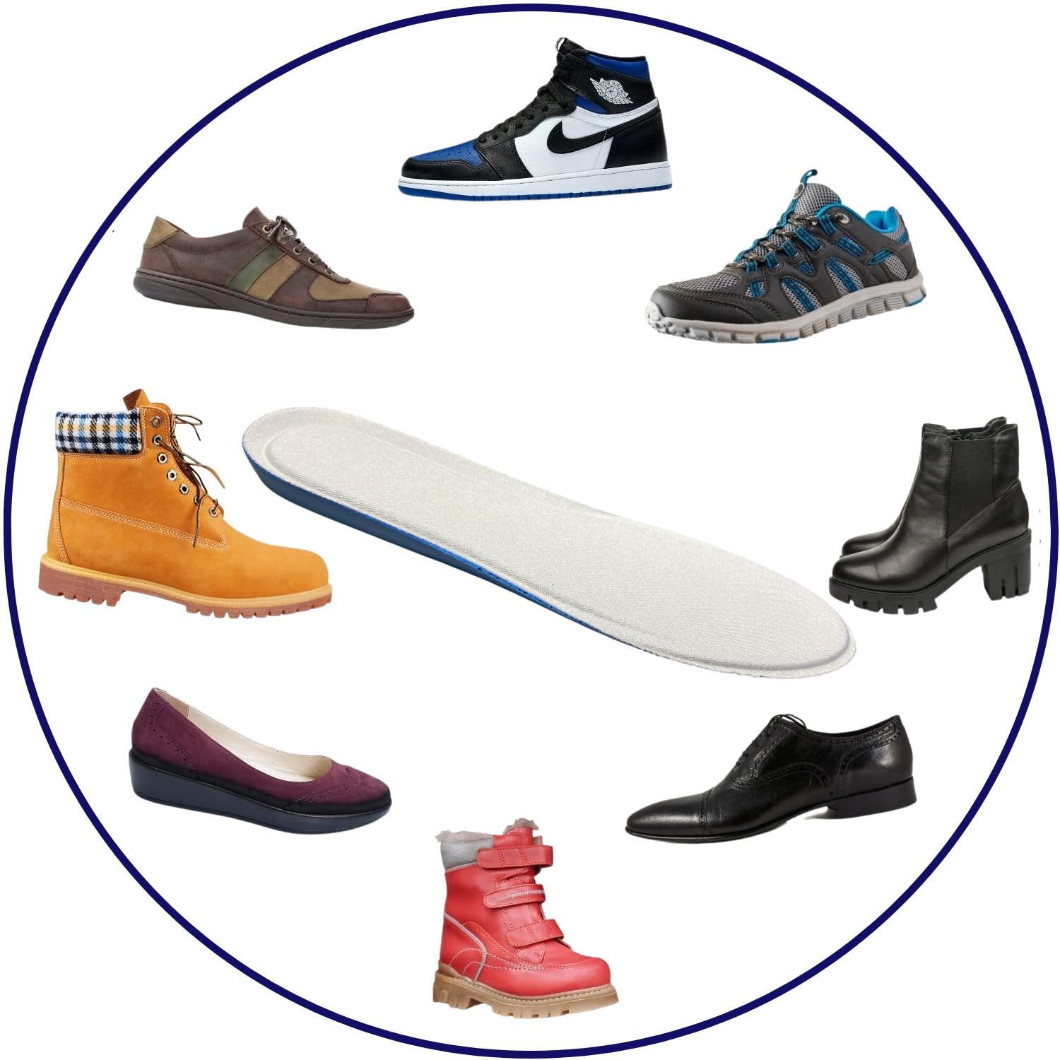 ipekbazaar Memory Foam Ortopedik Ayakkabı Tabanlık, Visco Konfor Rahat Spor Ayakkabı Tabanı, Erkek, Kadın (Gri, 40-41)