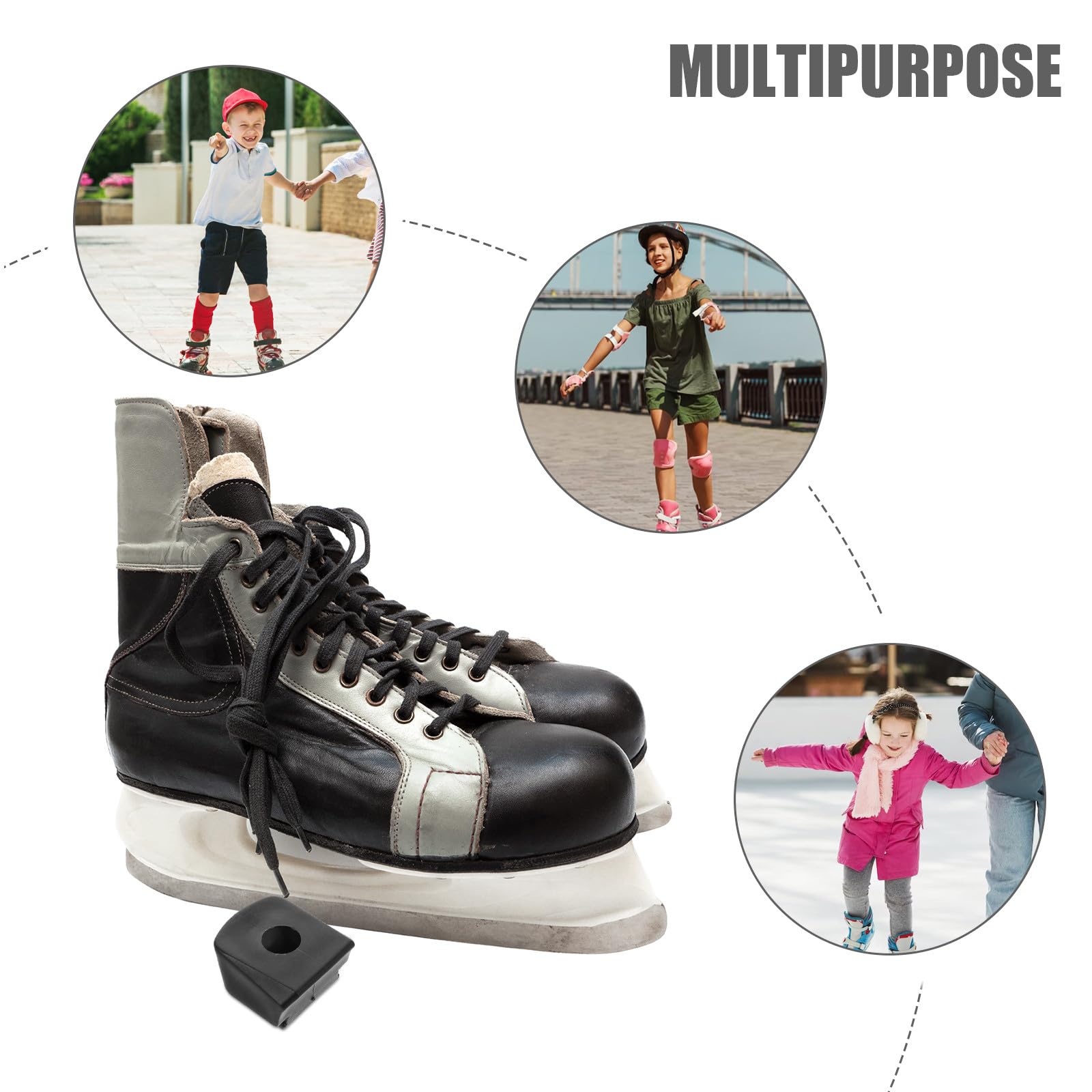 Topes de Freno PU Negro para Patines en Línea Compatibles Ruedas Accesorio Resistente al Desgaste