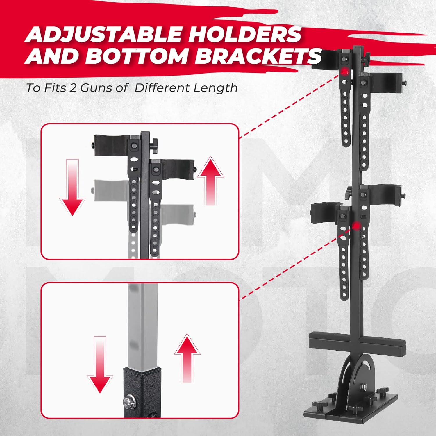 UTV Gun Holder, kemimoto Floor Mount Vertical Gun mount, and Anti-Scratch Shock Resistant UTV Gun Holder Mount Bracket On Seat Compatible with Polaris Ranger General Can Am Defender(Hold 2 Guns) : Automotive