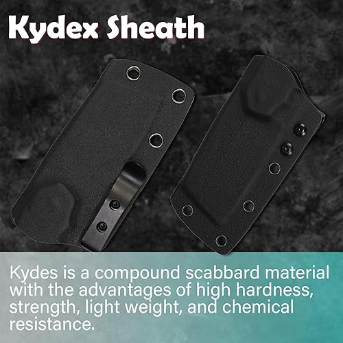 Miniatura 4 de KANSEPT Cuchillos Korvid S Cuchillo de hoja fija con hoja 14C28N de 2.9 pulgadas, mango verde hierba G10, funda Kydex para llevar todos los días
