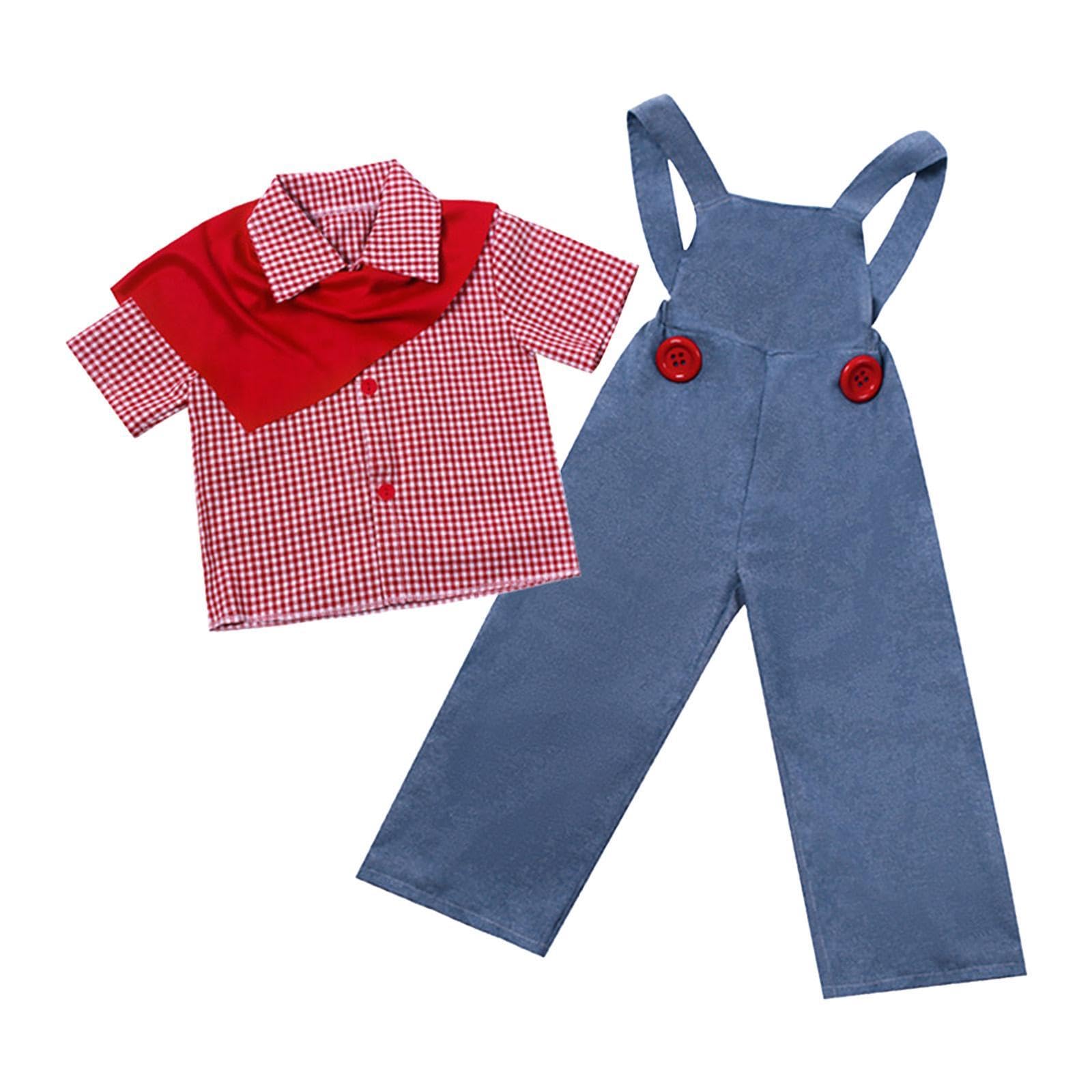 1 Completo da Bambino Costume Grembiule Camicia Sciarpa Realizzato in Poliestere Adatto per Giochi di Ruolo Halloween Feste Compleanno, M
