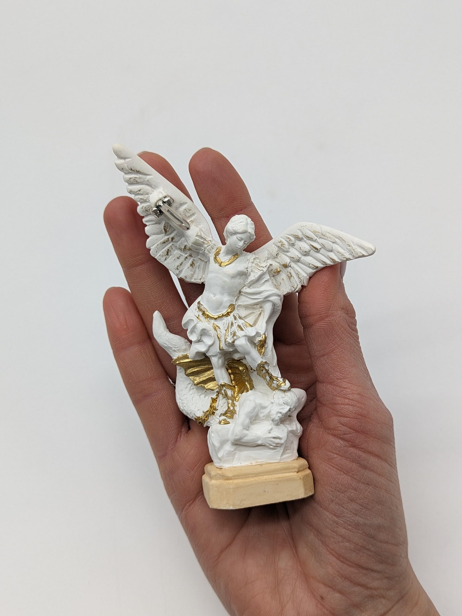 Statue De L'archange Saint Michel | 25,4 Cm | Résine Finition Bronze | Sculpture Détaillée | Décoration Ou Cadeau Spirituel