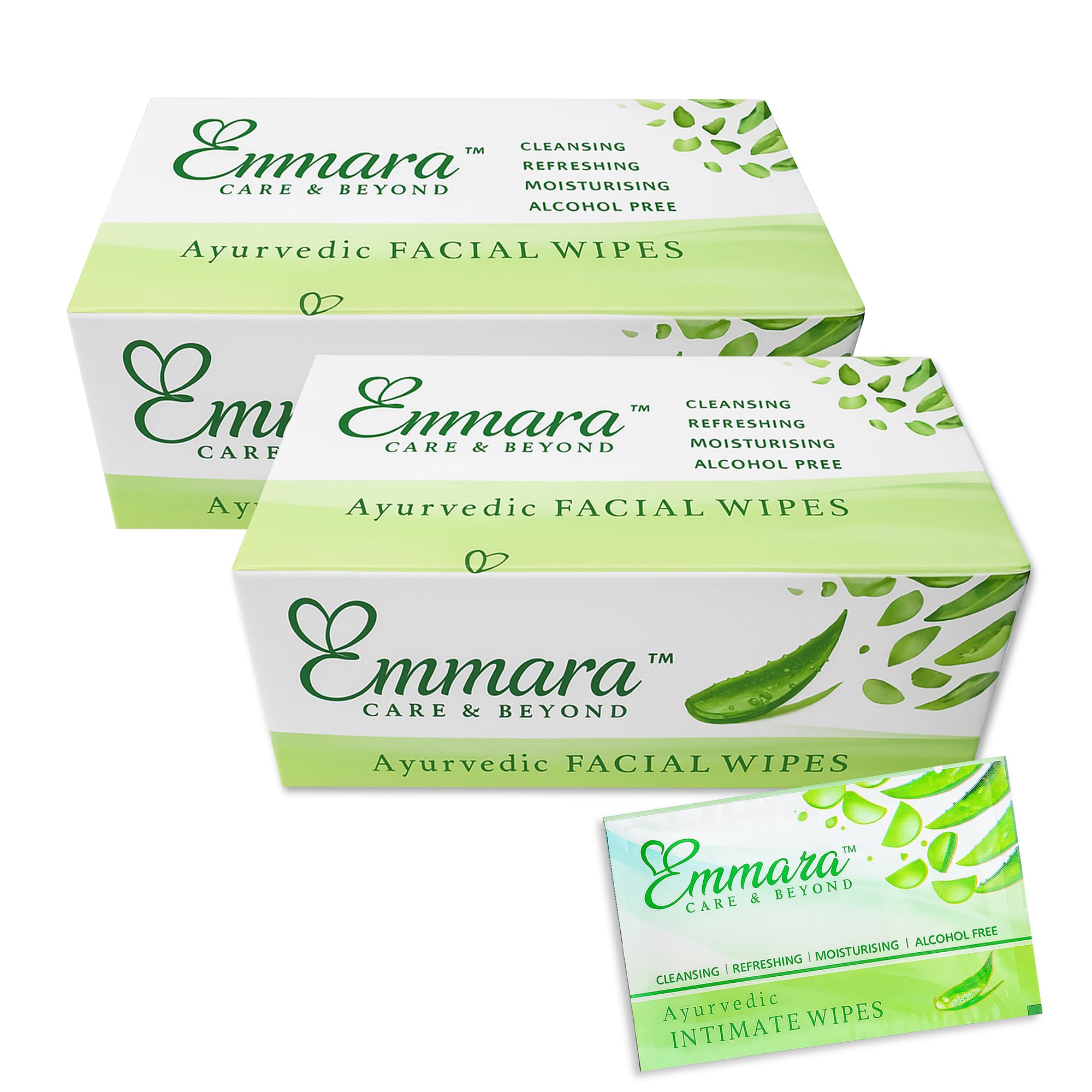 Emmara Ayurvedic Face Wipes | Neem, Tulsi, Saffron, Aloe Vera, Lemon & Tea Tree | Deep Cleansing & Oil Control | Gentle Exfoliation & Glow | Refreshing Wipes for All Skin Types & On-the-Go Use (PACK OF 2)-image-46