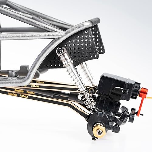 Miniatura 3 de RampCrab High Clearance 4 Links Set for SCX24 C10, Brass Links Set, Upgrade Parts for SCX24 Bronco, C10, Jeep Wrangler JLU, Axial 124 RC Crawler Car