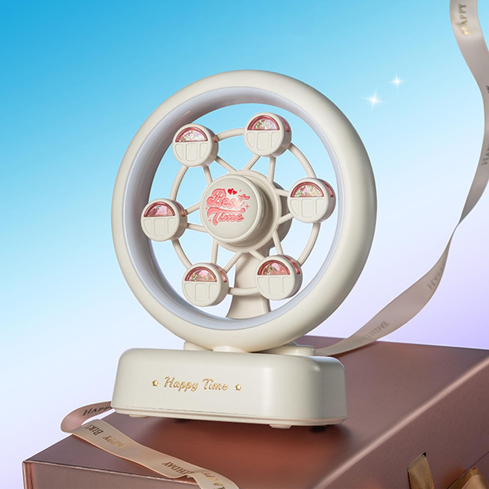 Rotante a forma di ruota panoramica LED lampada da notte con built-in in Music Box ed effetti di luce di sincronizzazione adatto per regali decorazioni natalizie luci